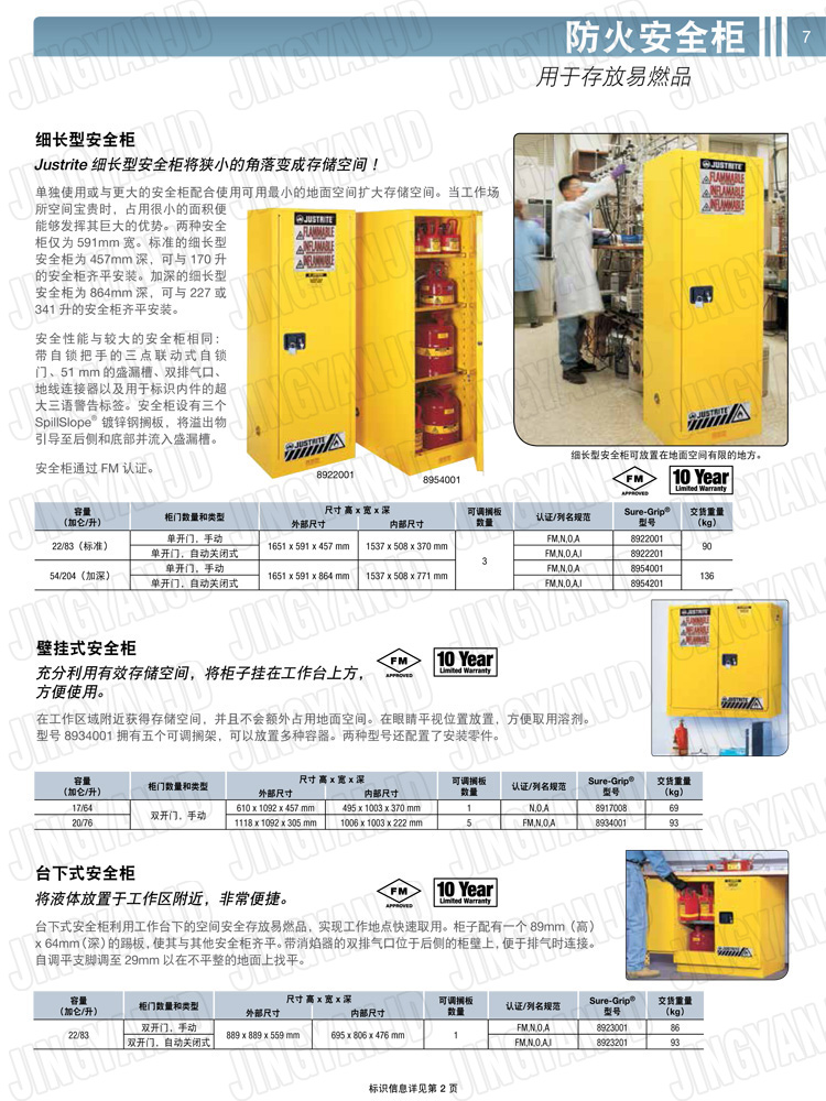 美國杰斯瑞特，防火安全柜，justrite防火柜，justrite安全柜，防爆柜justrite