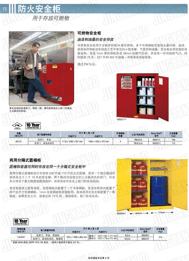 美國杰斯瑞特，防火安全柜，justrite防火柜，justrite安全柜，防爆柜justrite