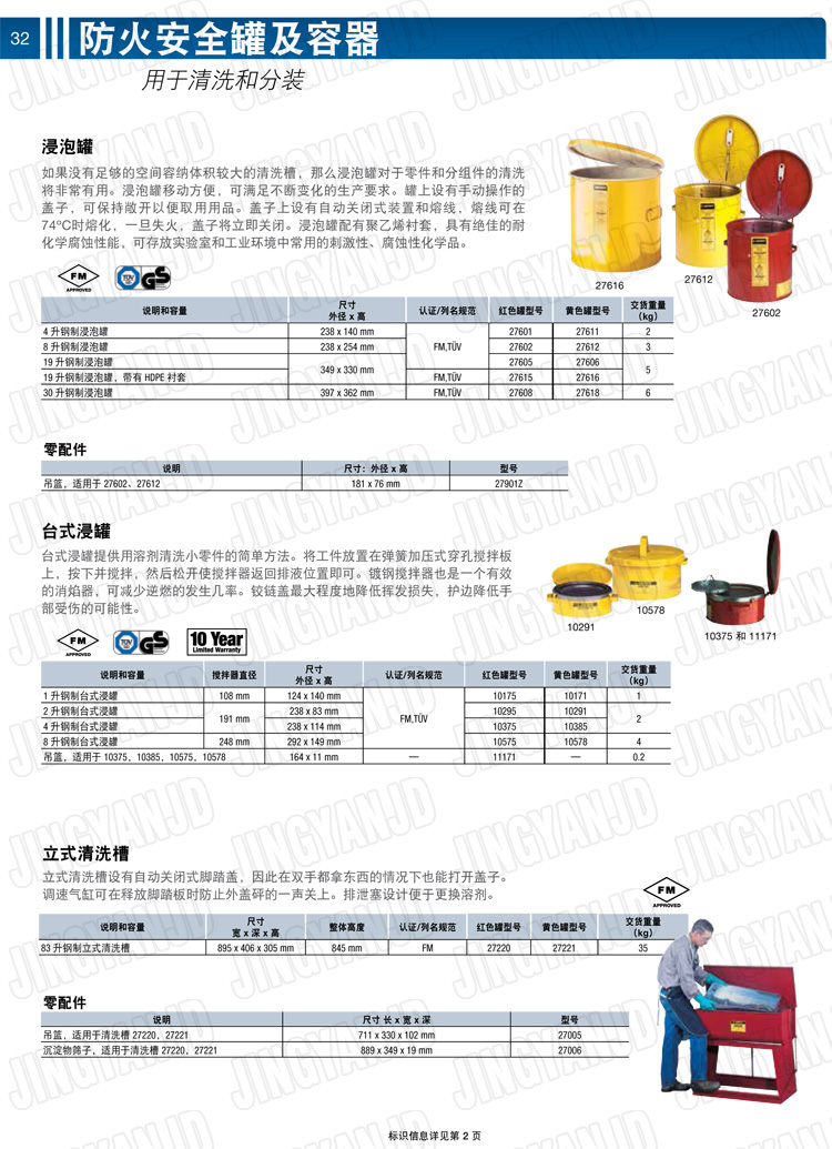 美國杰斯瑞特，justrite，臺(tái)式浸泡罐，立式清洗槽，清洗罐